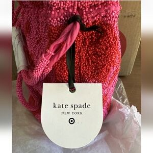 kate spade Coral Red and Pink Beaded Hand Bag NWT